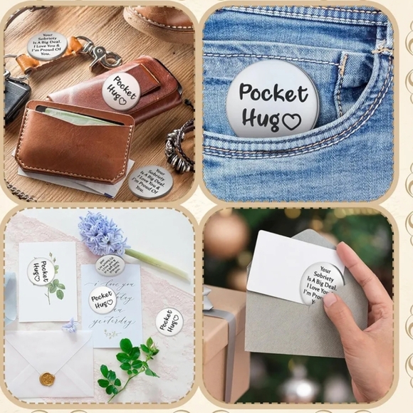 3 for $10 Silver Sobriety is A BIG DEAL double-sided Coins Pocket Hug - Picture 5 of 6